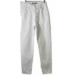 MOTHER SNACKS HIGH WAIST TWIZZY SKIMP STICKY RICE WHITE DENIM JEANS Sz‎ 26 NWT